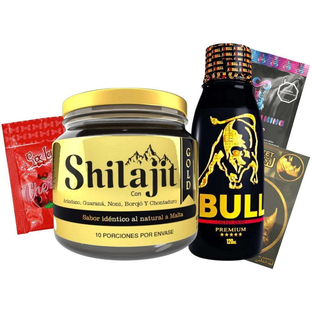 Shilajit+BullJarabe+RhinoCrema+Gummies+SachetCherry. ¡Mas energía!