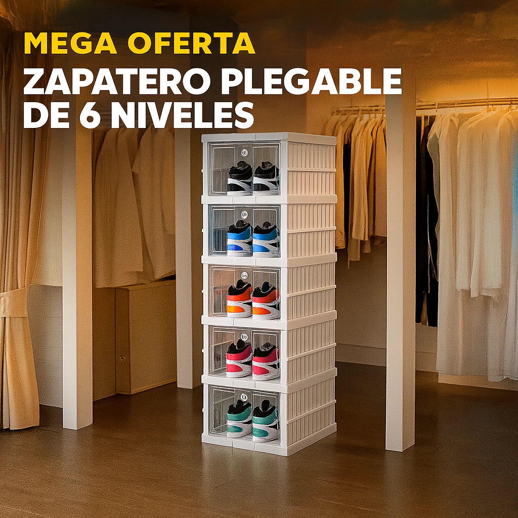 Gabinete Zapatero Plegable 6 Niveles Resistente