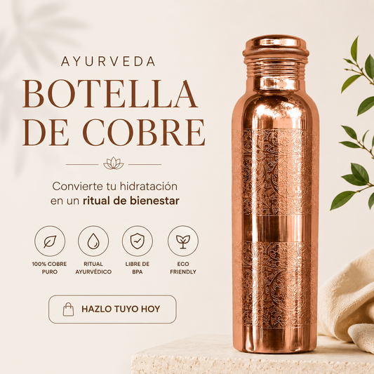 CobreZen™ Botella de 100% cobre Ayurvédica para la salud