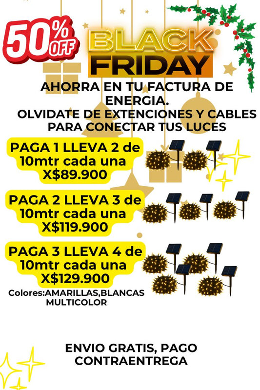 LUCES NAVIDEÑAS SOLAR ECOAMIGABLES® PAGA 1 LLEVA 2