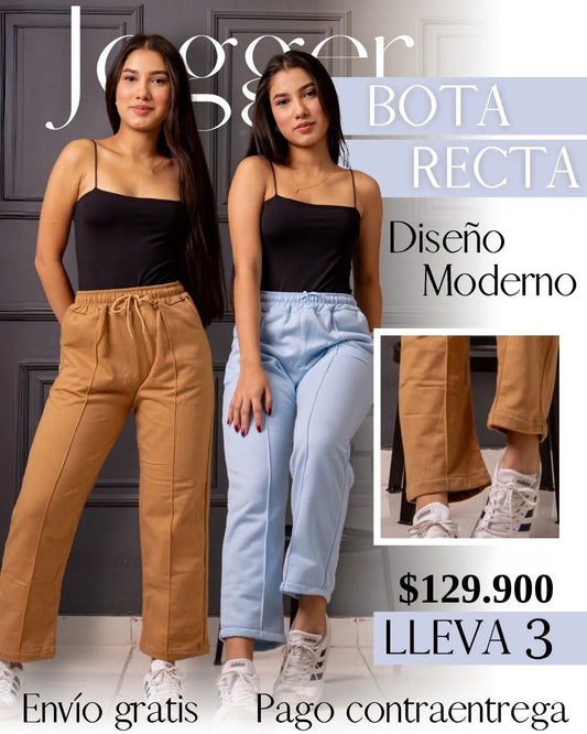 JOGGER BOTA RECTA PARA DAMA