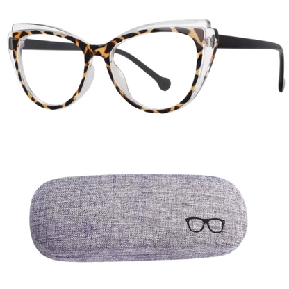 GAFAS ANTI LUZ AZUL INCLUYE ESTUCHE || MARCO- OJO DE GATO DISEÑO ELEGANTE🐱❤️