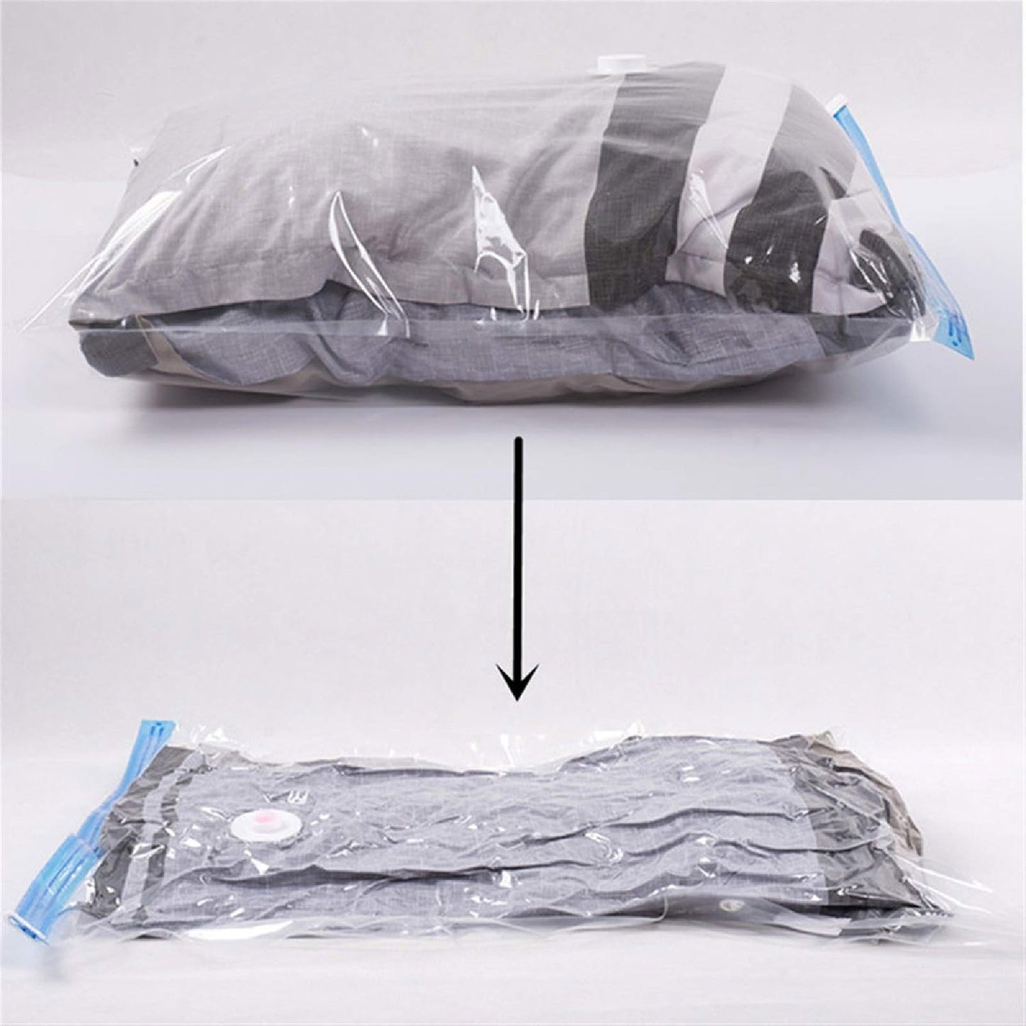 COMBO X 5 BOLSAS AL VACÍO RE-UTILIZABLES + BOMBA DE AIRE MANUAL✅