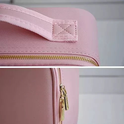 Cosmetiquera con Espejo LED USB 🔋 | Incluye Mascarilla + Porta Brochas GRATIS 🎁✨