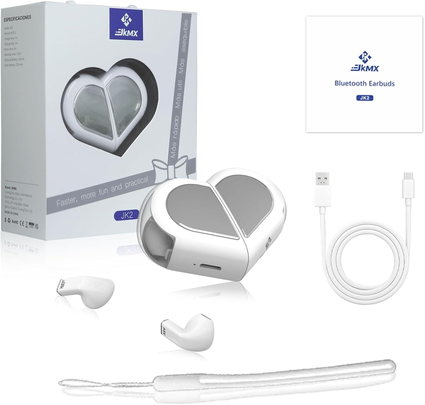 💖AUDIFONOS EN FORMA DE CORAZON JKMX 💖