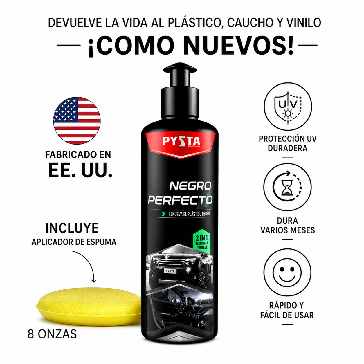 Pysta™ |Restaurador de partes negras sin esfuerzo
