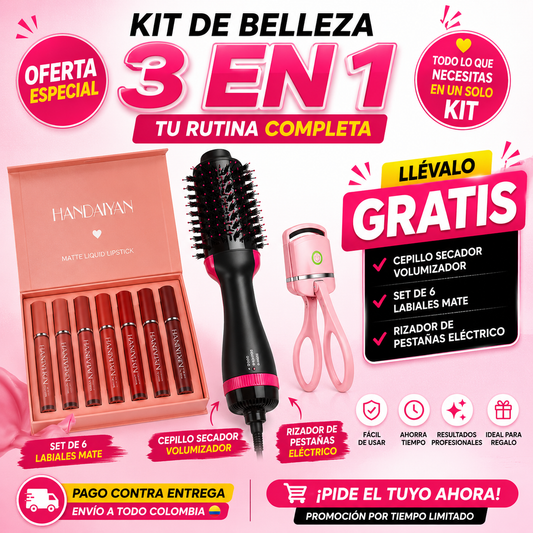 KIT DE BELLEZA -LLEVA GRATIS HOY! RISADOR USB