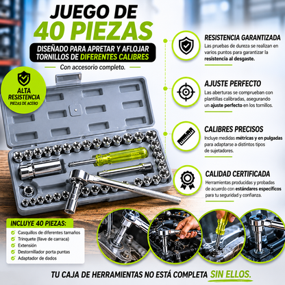Herramienta de trabajo luz LED + Juego De Herramientas 40 Piezas GRATIS HOY