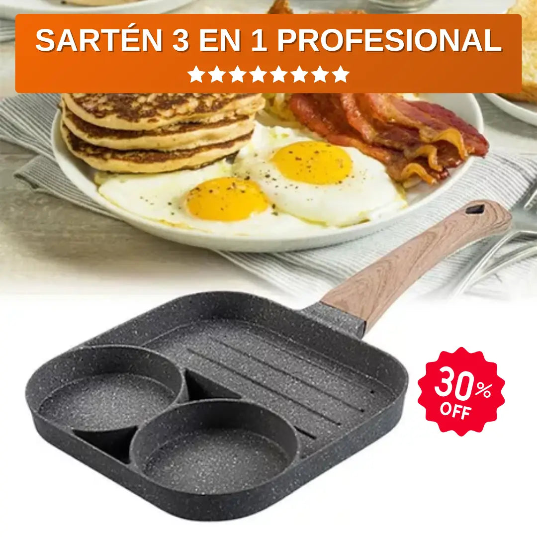 Sartén 3 en 1 De Cerámica Profesional