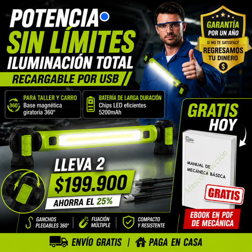 x2 Luz Magnética Profesional para Carro+ebook gratis hoy ✨🔋