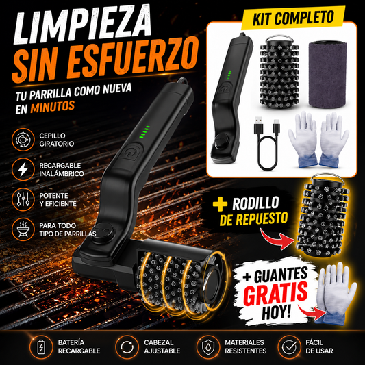 BEEFCHEF™ CEPILLO 360 ELÉCTRICO PARA PARRILLA INALAMBRICO
