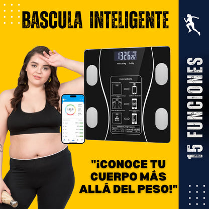 Pesa Bascula Inteligente Bluetooth Grasa Peso Corporal|| CON APP DESDE CELULAR | ENVIO GRATIS🏠✅