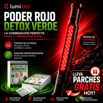 🔴 LumiRed Therapy-Barra led con luz roja +Parches desintoxicantes GRATIS HOY!