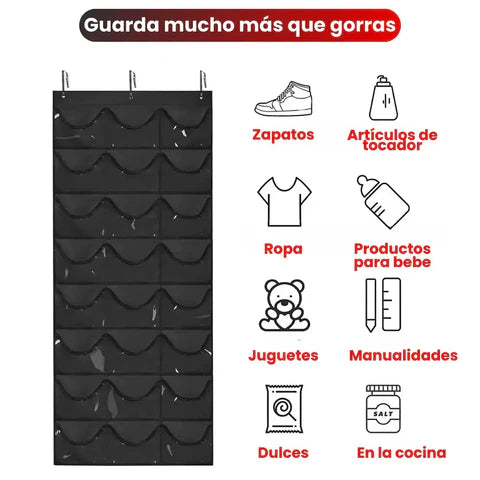 PERCHERO DE 24 BOLSILLOS || ORGANIZA Y CUIDA TUS GORRAS Y ACCESORIOS ✅🏠