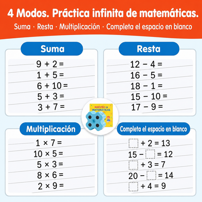 Edumatik™ Tutor matemático 4 en 1 para pequeños genios