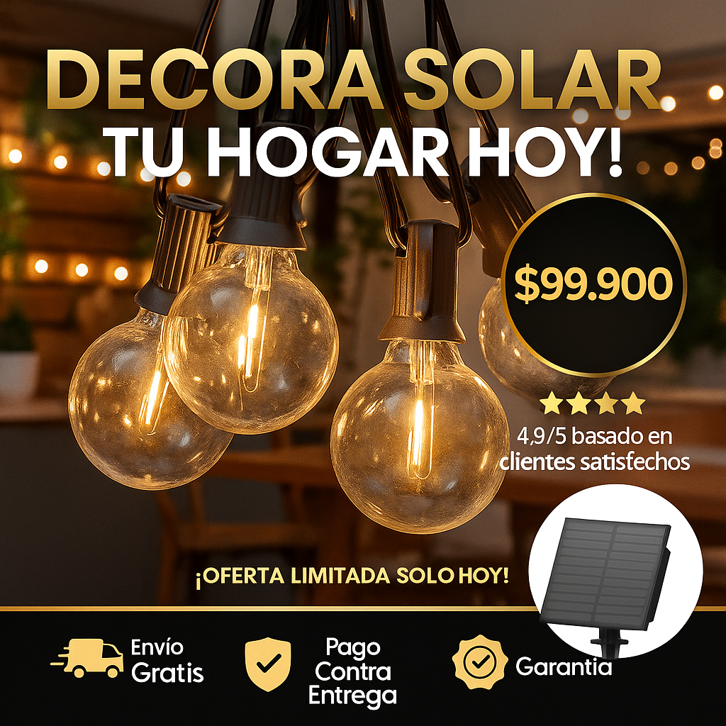 ToBubble™ - Guirnalda luces calidas ambientadoras con panel solar