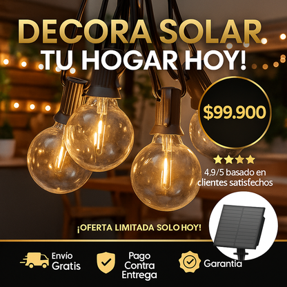 ToBubble™ - Guirnalda luces calidas ambientadoras con panel solar