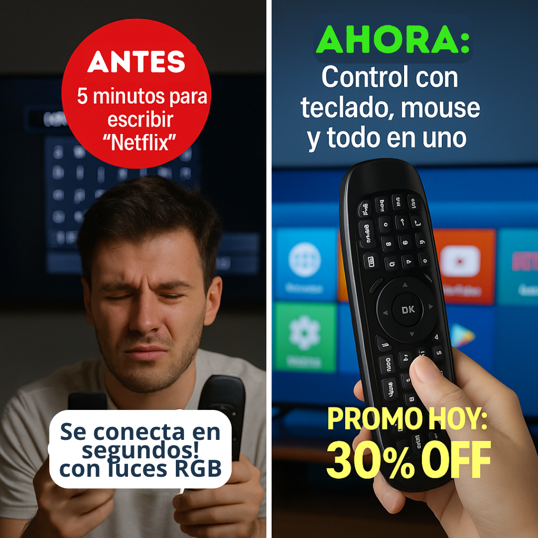 Control Smart Tv Air Mouse Teclado Avanzado Universal