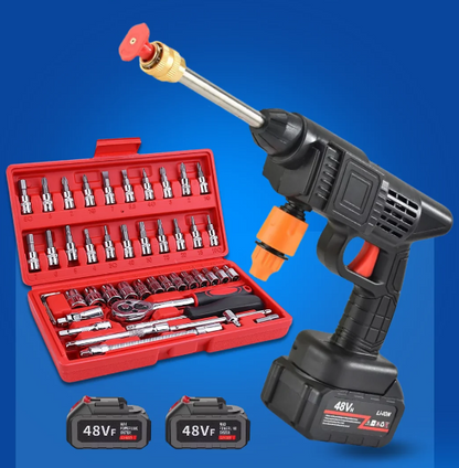 Hidrolavadora + 2 baterías + Juego de Rache 46 piezas SUPER COMBO!!⭐