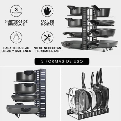 ESTANTE ORGANIZADOR DE OLLAS PARA COCINA || ENVIO GRATIS 🔥✅