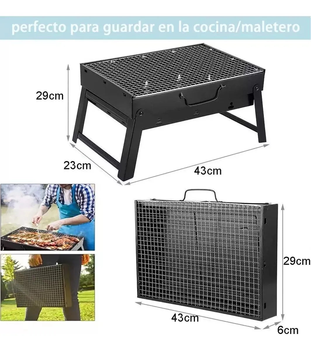 Parrilla De Carbón Portátil Plegable + ENVIO GRATIS ✅🏠
