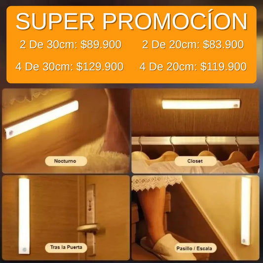 Kit de iluminación x2 luces Led con sensor de movimiento | + Cable USB