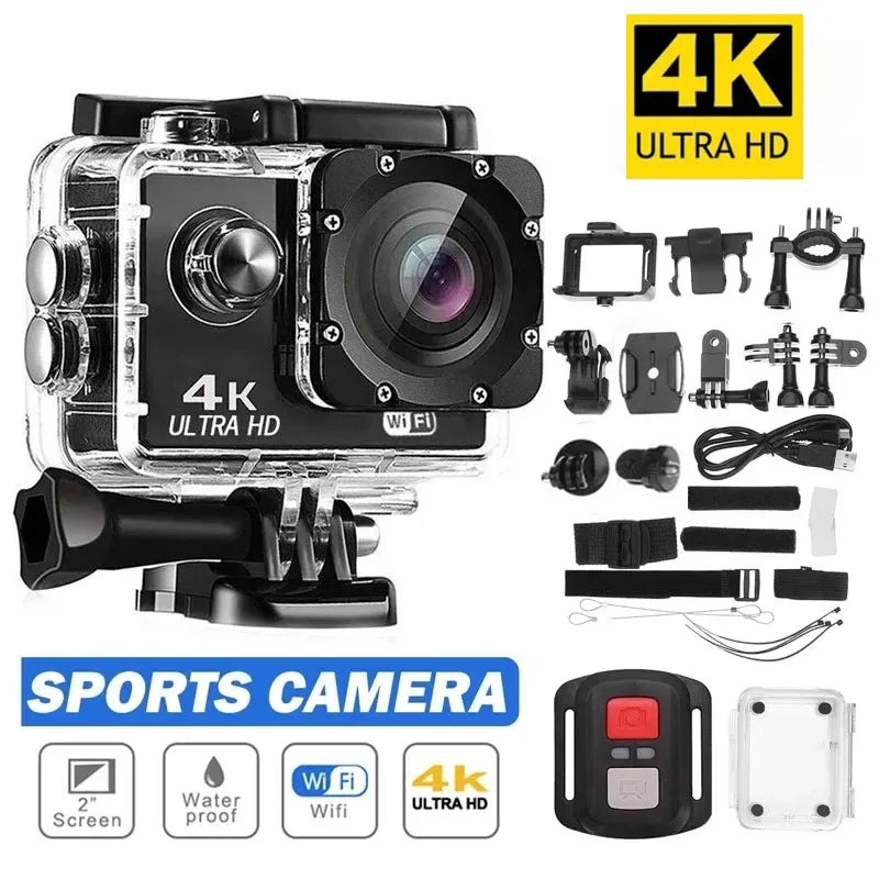 CAMARA DEPORTIVA GO PRO 4K || WIFI- APRUEBA DE AGUA|| CONTROL REMOTO✨