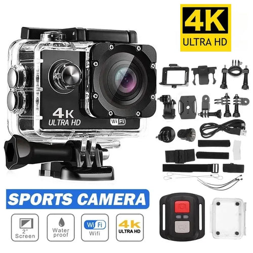 CAMARA DEPORTIVA GO PRO 4K || WIFI- APRUEBA DE AGUA|| CONTROL REMOTO✨