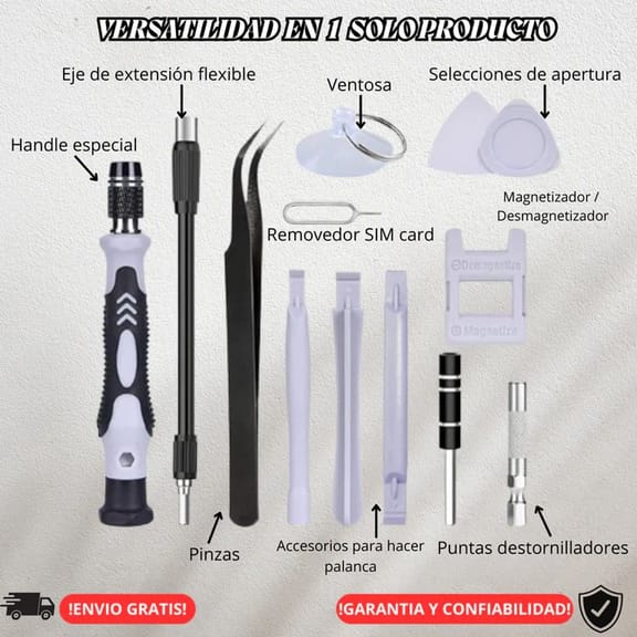 Kit destornillador 115 en 1 - Multi tarea