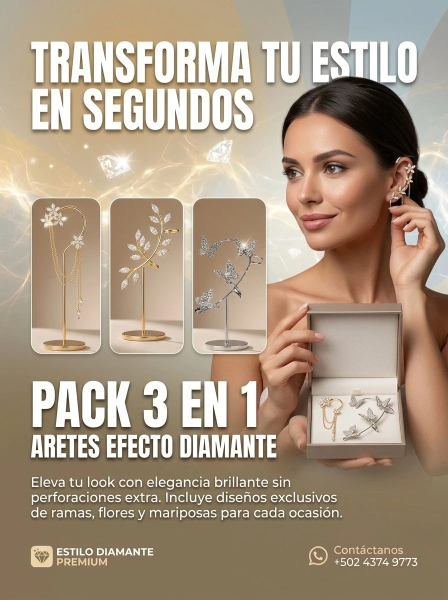 PACK X3 EAR CUFF GIRLY PARA TU OREJA