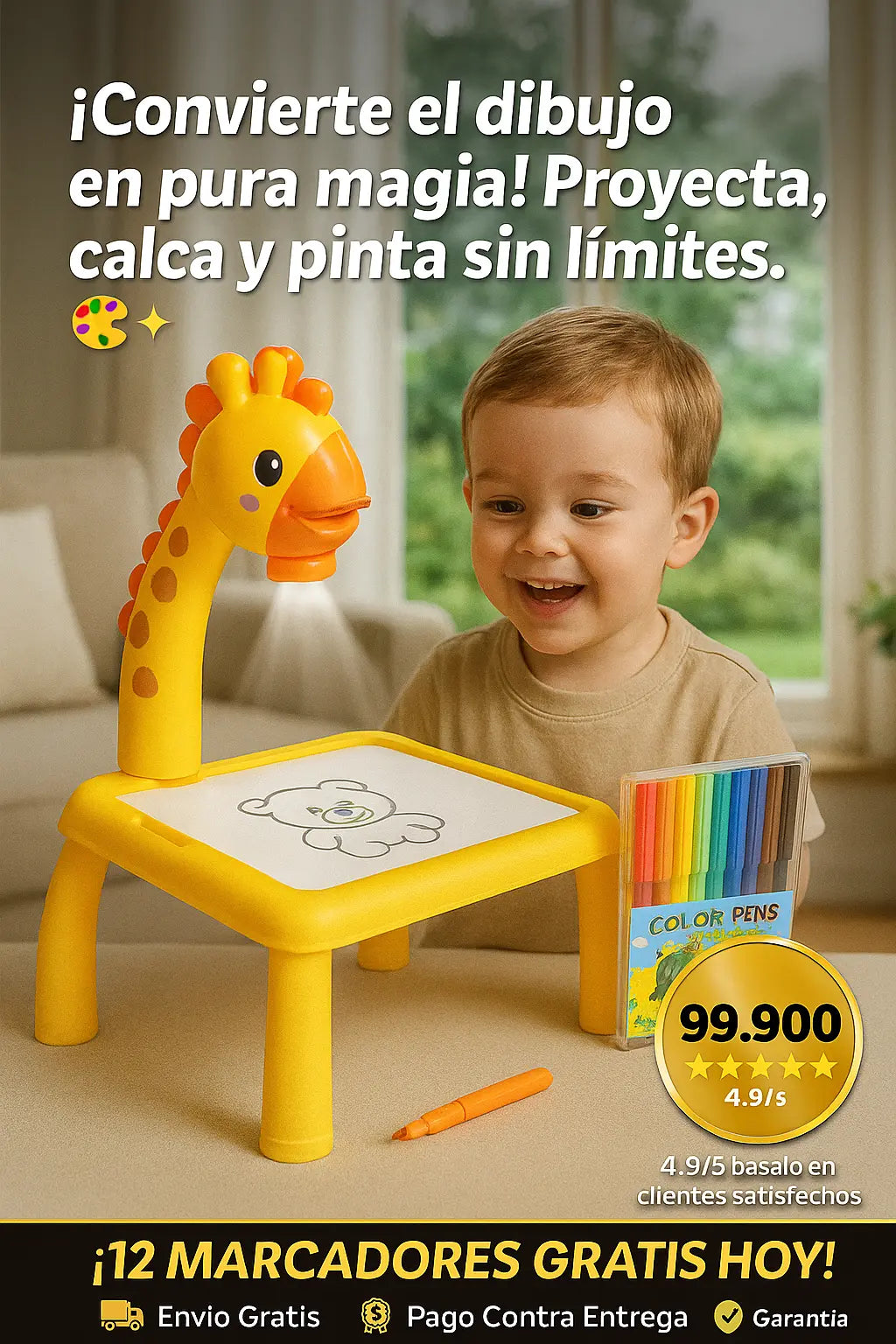 MESA PROYECTOR PARA DIBUJAR (OBSEQUIO 12 MARCADORES)