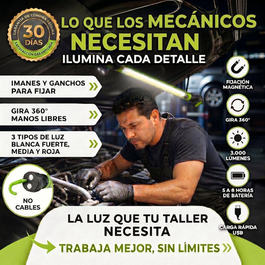 Barra de Iluminación Magnética Profesional para Talleres y Detailing