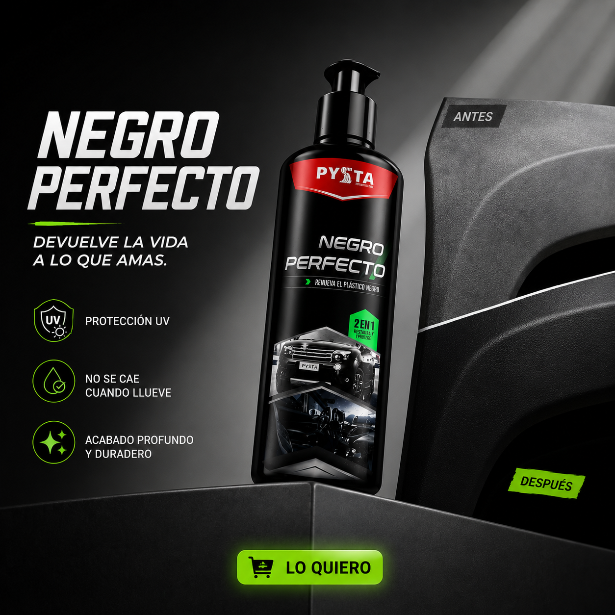 Pysta™ |Restaurador de partes negras sin esfuerzo