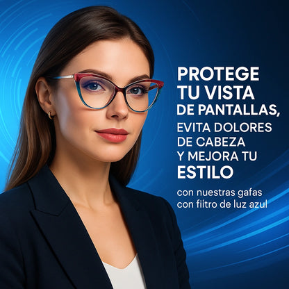 GAFAS ANTI LUZ AZUL INCLUYE ESTUCHE || MARCO- OJO DE GATO DISEÑO ELEGANTE🐱❤️
