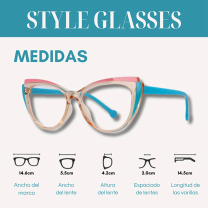 GAFAS ANTI LUZ AZUL INCLUYE ESTUCHE || MARCO- OJO DE GATO DISEÑO ELEGANTE🐱❤️