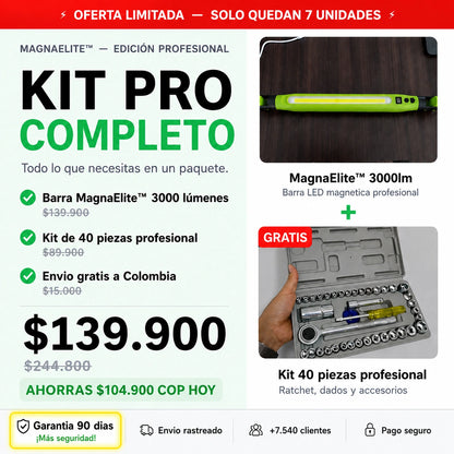 Herramienta de trabajo luz LED + Juego De Herramientas 40 Piezas GRATIS HOY