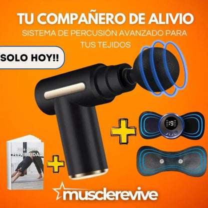 MuscleRevive® | Pistola de Masaje USB🔋 + Guía de Flexibilidad || Parche Masajeador Eléctrico GRATIS HOY 🎁