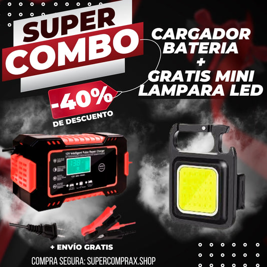 🔥 ¡SUPER OFERTA! Cargador Inteligente para Batería + MINI LINTERNA GRATIS🚗