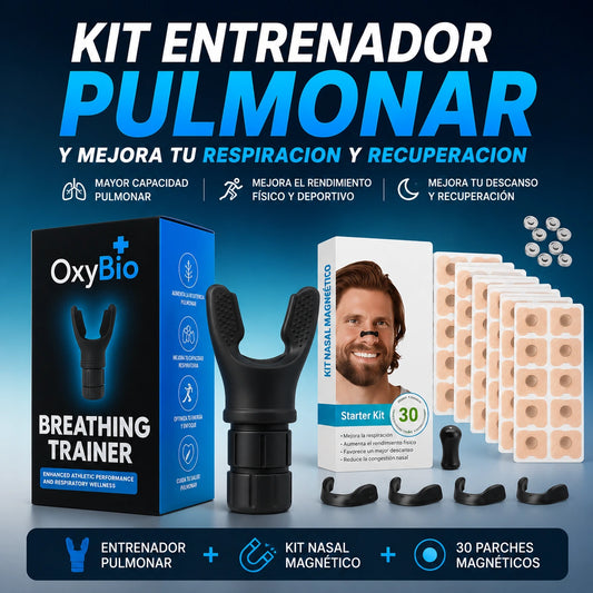 KIT Entrenador pulmonar + Kit Dilatador Nasal Magnético Viral - Mejora tu respiración!