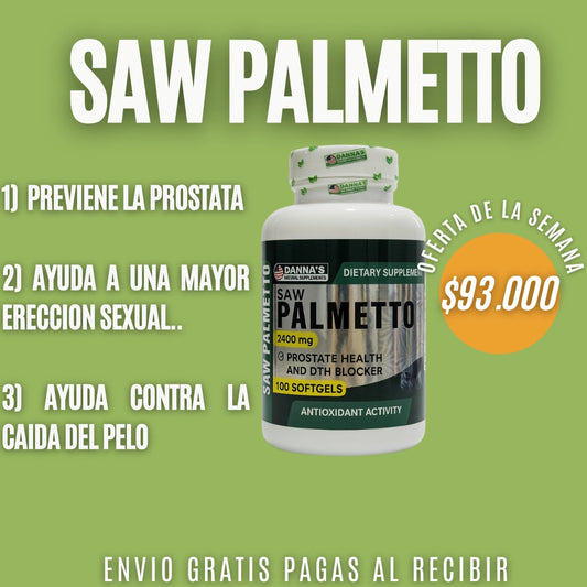 SAW PALMETTO!! Previene la próstata, No mas problemas sexuales, no mas caídas de cabello!!
