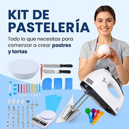 KIT PASTELERIA 66 PCS JUEGO DE DECORACION || GRAMERA Y BATIDORA|| EBOOK DECORACION DE PASTELES GRATIS ✅