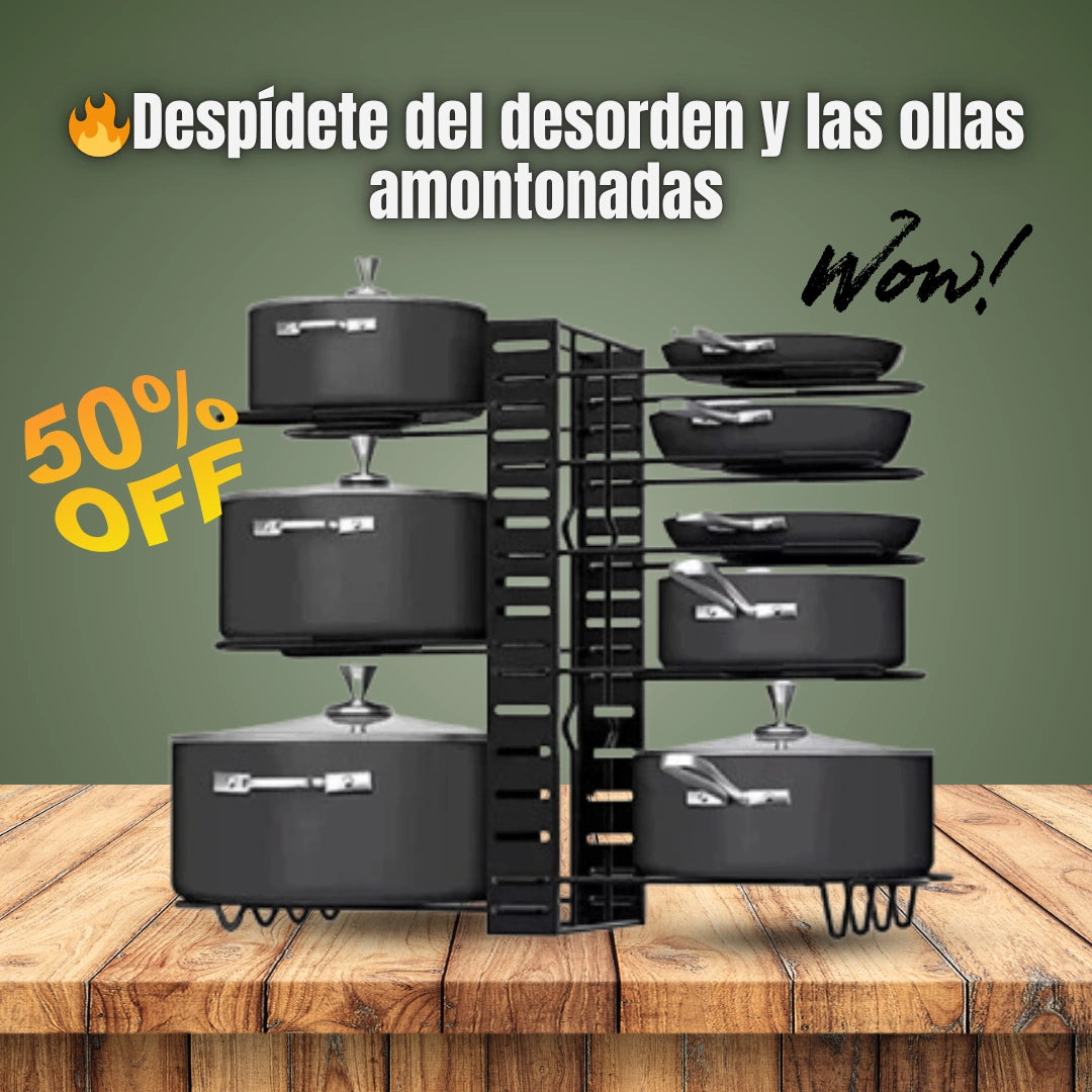 ESTANTE ORGANIZADOR DE OLLAS PARA COCINA || ENVIO GRATIS 🔥✅