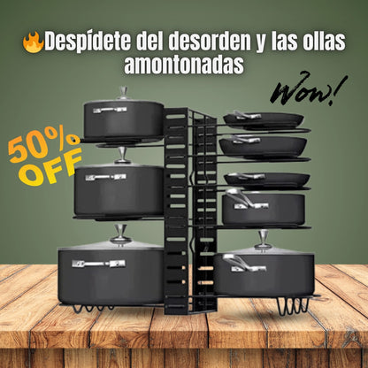 ESTANTE ORGANIZADOR DE OLLAS PARA COCINA || ENVIO GRATIS 🔥✅