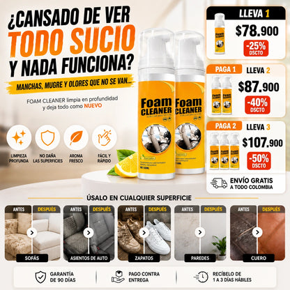 FoamCleaner Elimina todo tipo de manchas Sin esfuerzo! PROMO HOY!!
