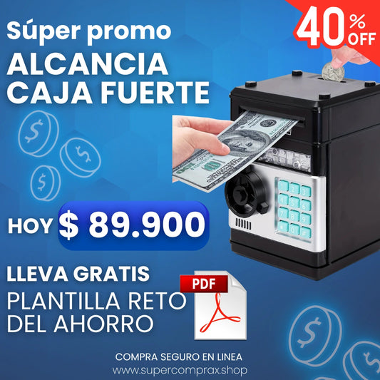 Alcancía Electrónica Caja Fuerte, + Plantilla ahorro Lo mejor para tu ahorro programado!