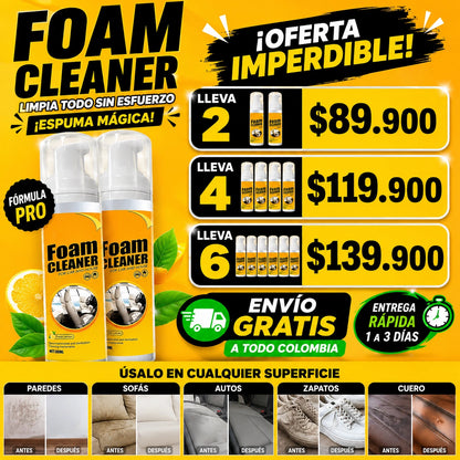 FoamCleaner Espuma Limpiadora, Elimina todo tipo de manchas Sin esfuerzo!!