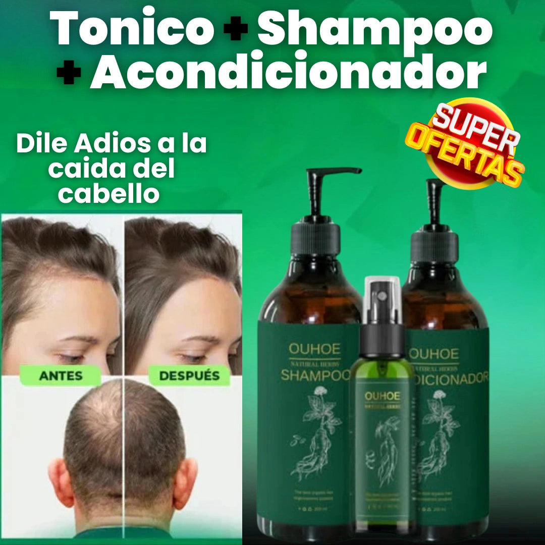 Tónico Ouhoe + Shampoo + Acondicionador SUPER COMBO PROMOCION!!