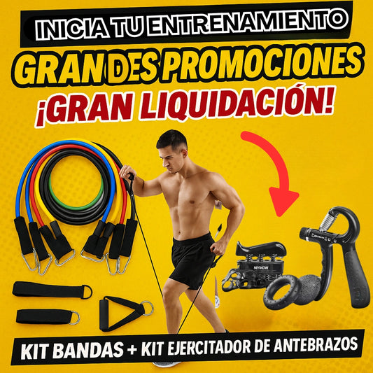 Kit bandas tubulares + Kit ejercitador antebrazos - Super Combo!