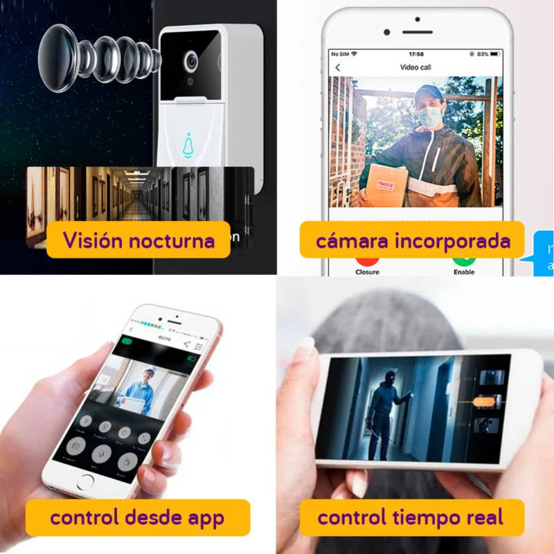TIMBRE CON CAMARA INTELIGENTE || FACIL INSTALACION|| ENVIO GRATIS 😁✅
